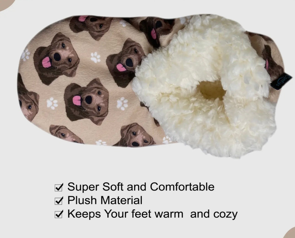 CHOCOLATE LABRADOR Dog Ladies Non-Slip Slippers COMFIES BRAND By E&S Pets - Novelty Socks And Slippers