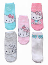 Sanrio Hello Kitty Ladies 5 Pair Of Christmas No Show Socks - Novelty Socks And Slippers