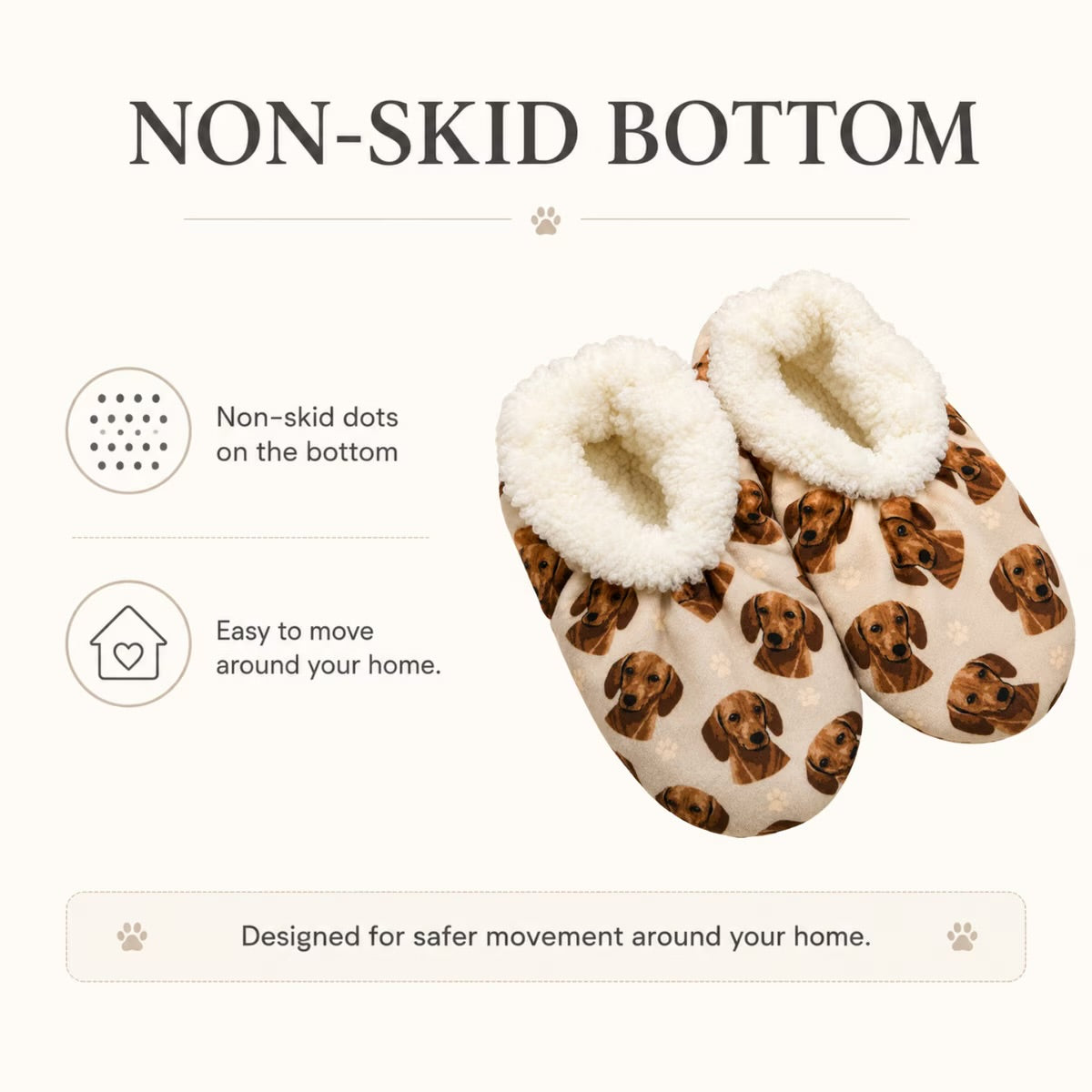 RED DACHSHUND Dog Ladies Non-Slip Slippers COMFIES BRAND By E&S Pets