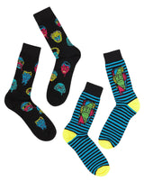 UNIVERSAL MONSTERS MEN’S 2 PAIR OF HALLOWEEN SOCKS THE MUMMY, CREATURE FROM THE BLACK LAGOON - Novelty Socks And Slippers