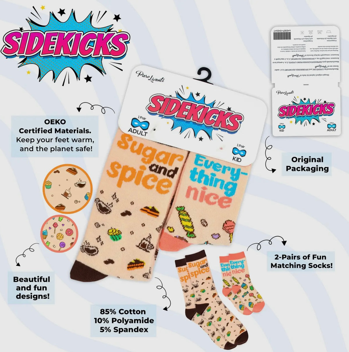 SIDEKICKS By PIERO Liventi Mom & Child Sock Set MOM’S LOVE - Novelty Socks And Slippers