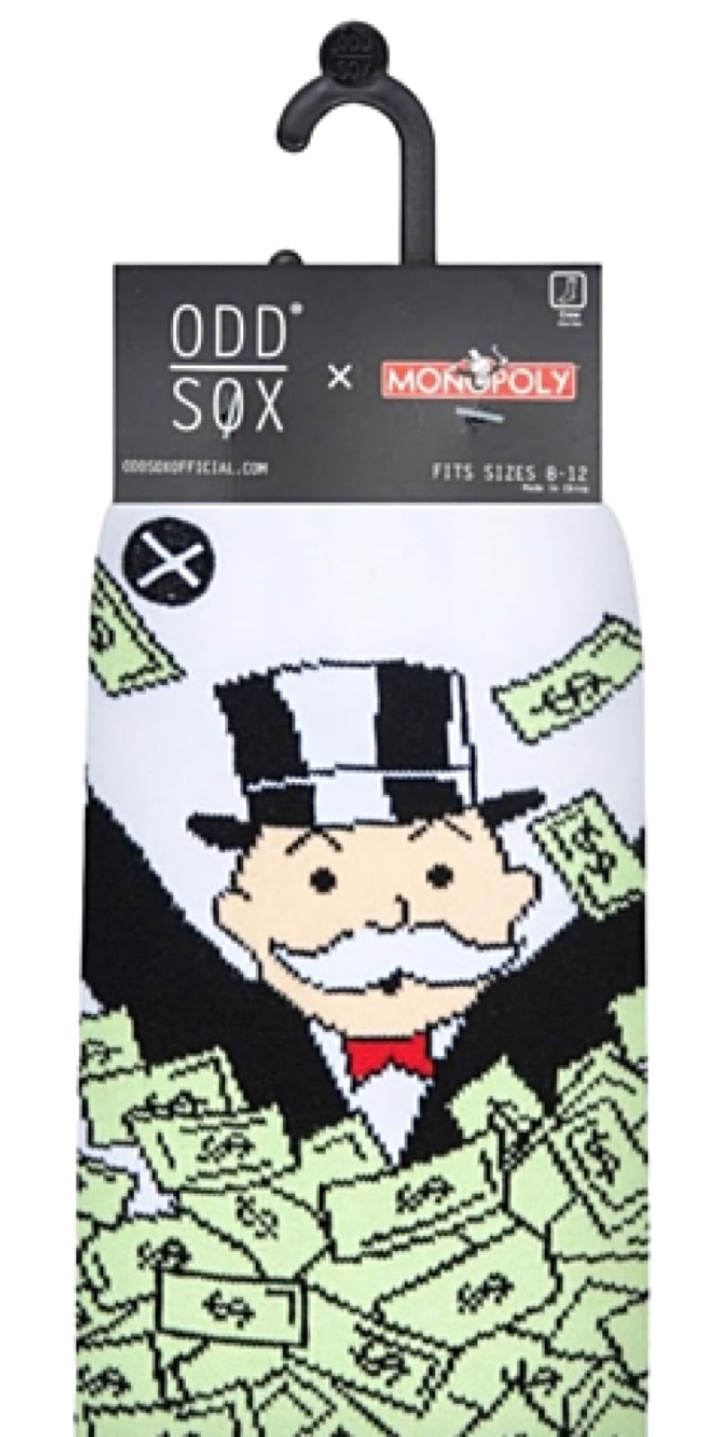 MONOPOLY Board Game Men’s WINDFALL OF CASH Socks ODD SOX Brand - Novelty Socks for Less