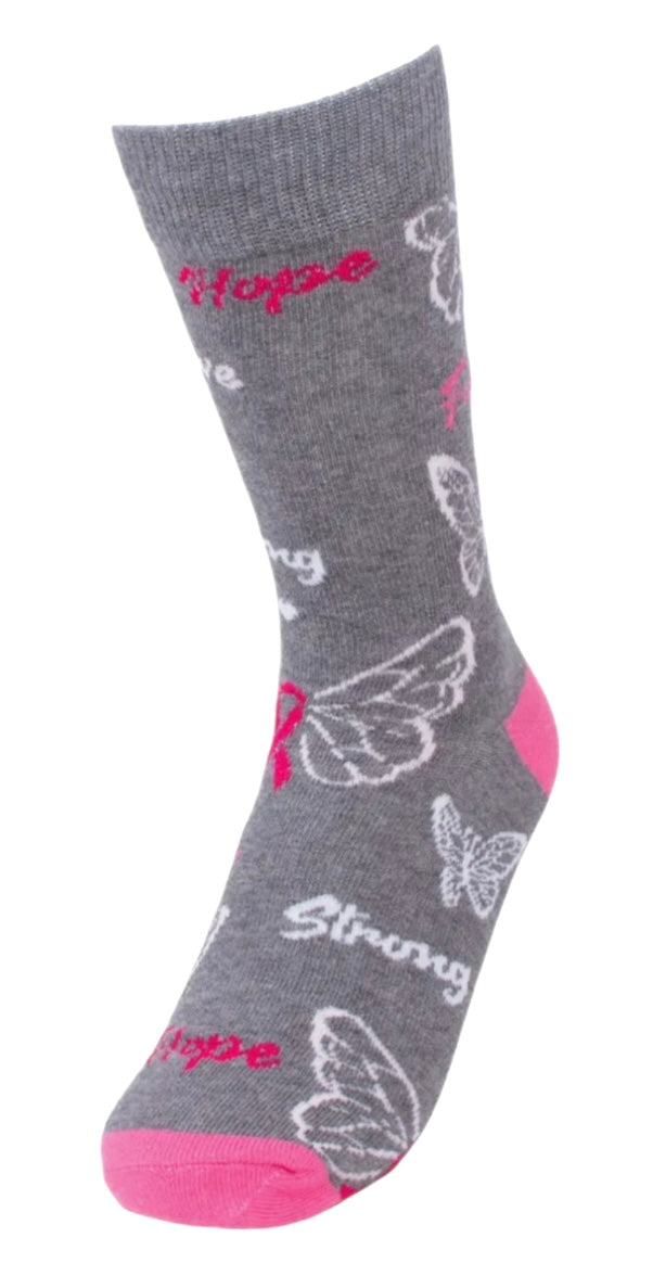 PARQUET Brand Ladies BREAST CANCER AWARENESS Socks ‘Faith’, ‘Hope - Novelty Socks And Slippers
