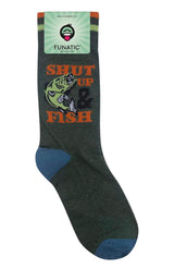 SHUT UP & FISH Adult Unisex FISHING Socks FUNATIC Brand - Novelty Socks And Slippers