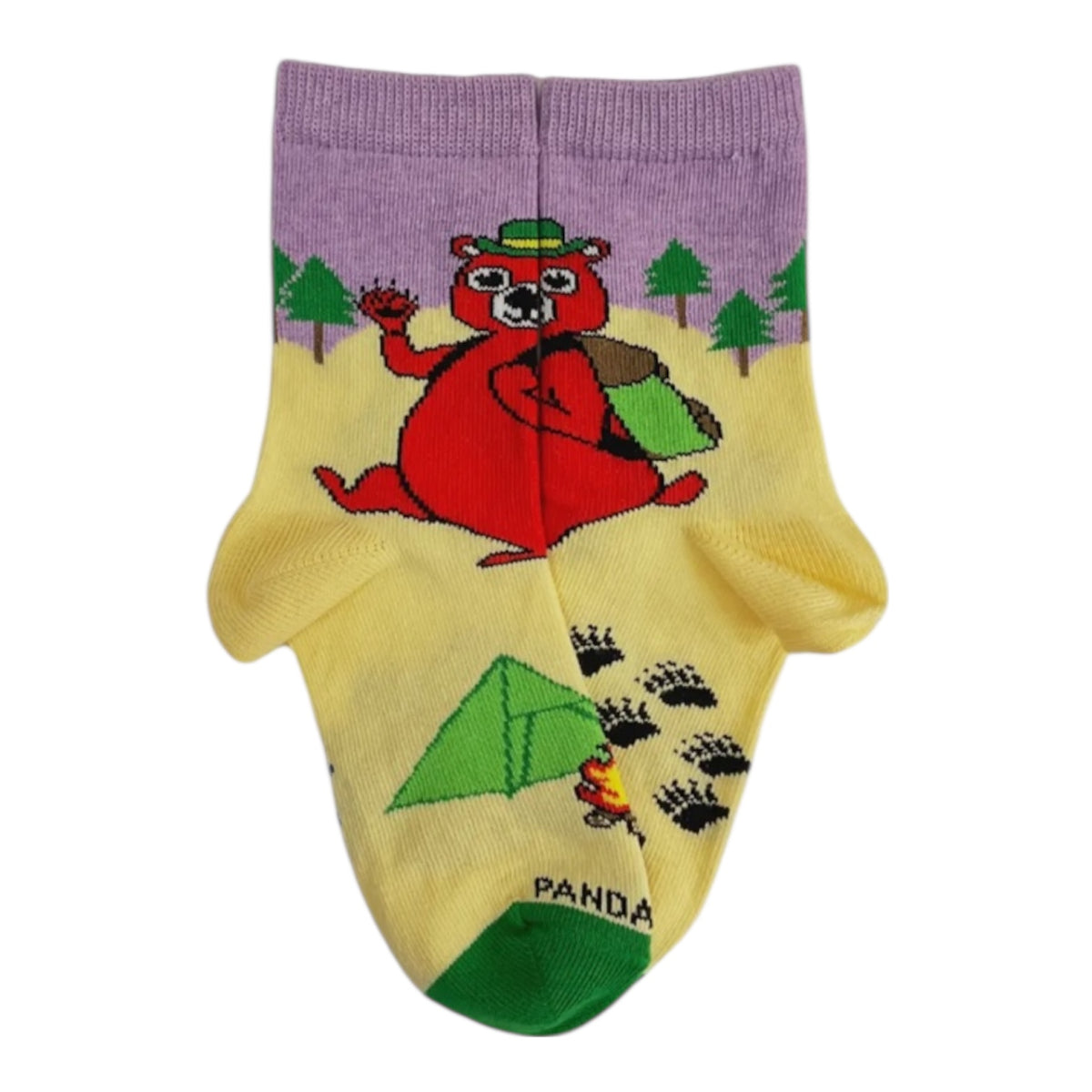 HIKING BEAR Unisex Kids Socks Kids Age 3-5 Shoe Size 7-12 SOCK PANDA Brand - Novelty Socks And Slippers