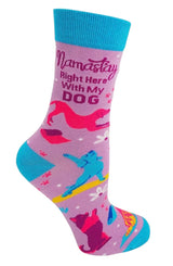 NAMASTAY RIGHT HERE WITH MY DOG Ladies Socks Fabdaz Brand