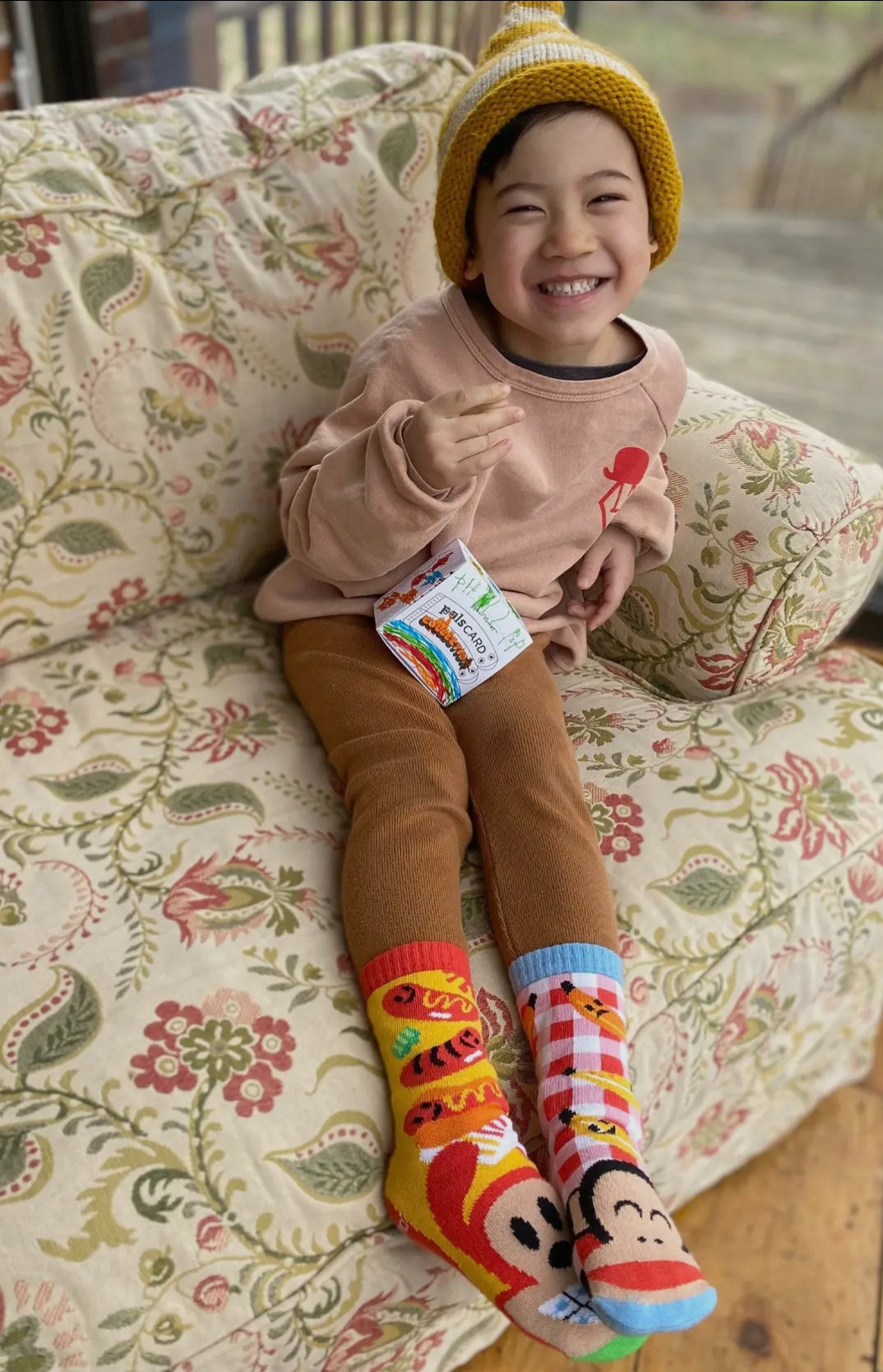 PALS SOCKS Brand Unisex JULIUS & BOB MISMATCHED GRIPPER BOTTOM SOCKS (CHOOSE SIZE) BY PAUL FRANK - Novelty Socks And Slippers