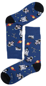 PARQUET Brand Ladies ASTRONAUT Socks PLANETS, TELESCOPE - Novelty Socks And Slippers