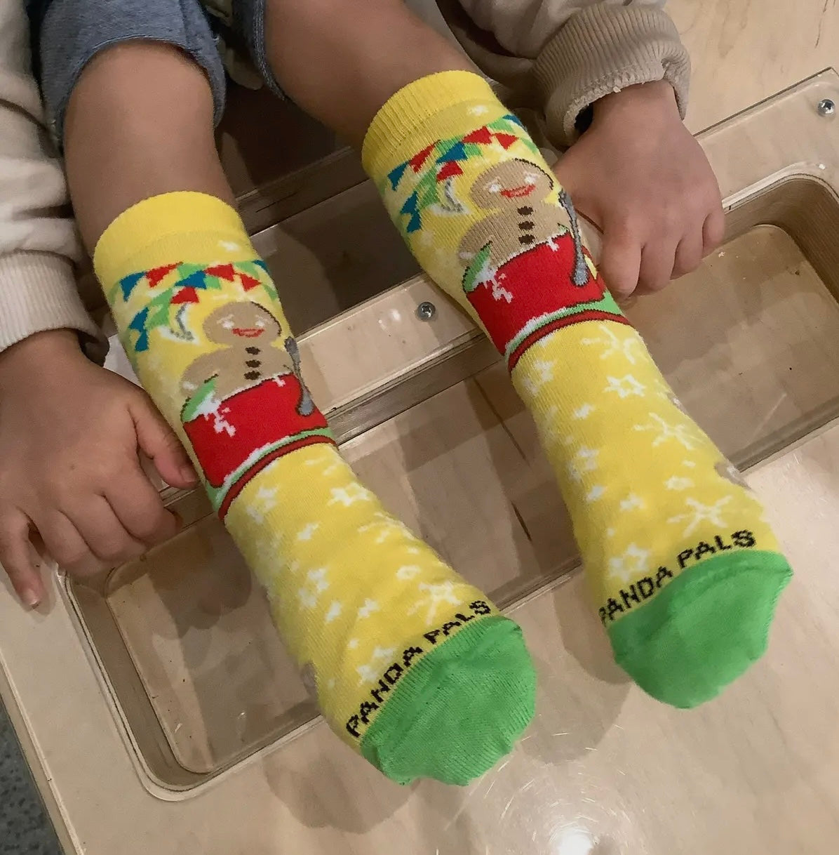 GINGERBREAD MAN Unisex Kids Christmas Socks (Choose Size) Sock Panda Brand - Novelty Socks And Slippers