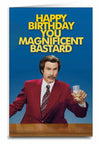 ANCHORMAN Movie Birthday Sassy Greeting Card HAPPY BIRTHDAY YOU MAGNIFICENT BASTARD - Novelty Socks And Slippers