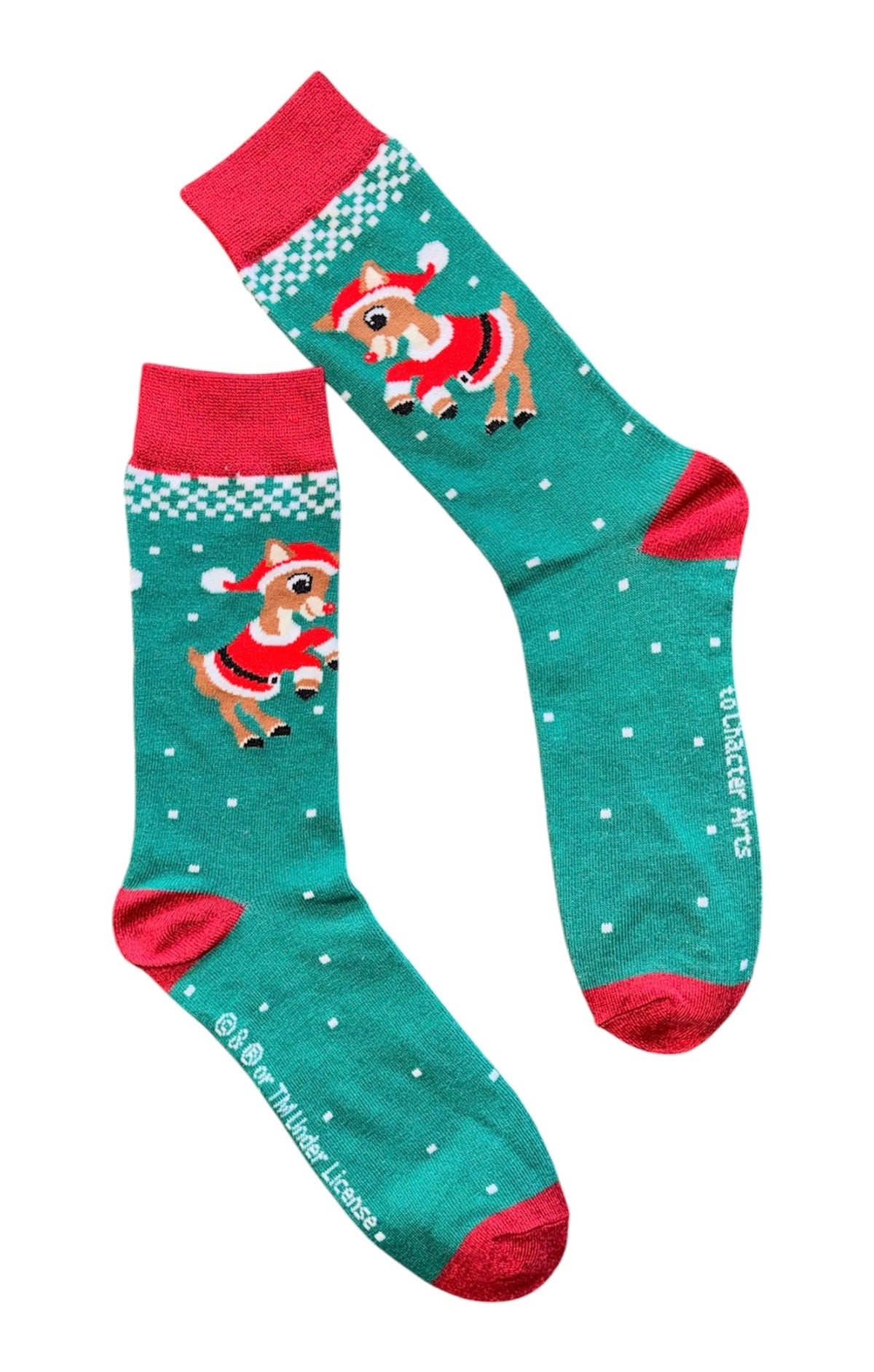 RUDOLPH THE RED-NOSED REINDEER MEN’S SOCKS (Choose Color) Bioworld Brand
