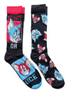 TOM & JERRY Men’s 2 Pair Of Socks ‘NAUGHTY OR NICE’ - Novelty Socks And Slippers