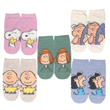 PEANUTS Ladies 5 Pair Of No Show Socks LINUS, LUCY, PEPPERMINT PATTY