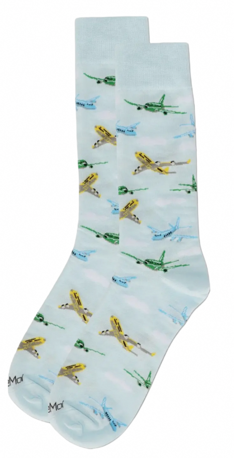 Memoi Brand Men’s AIRPLANES Socks PLANES ALL OVER - Novelty Socks And Slippers