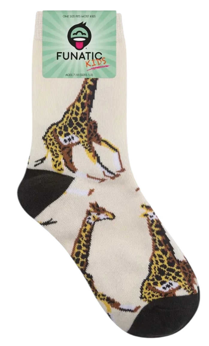 FUNATIC Brand Unisex Kids GIRAFFE Socks Giraffes All Over Kids Age 7-10 - Novelty Socks And Slippers
