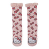 SANRIO HELLO KITTY Ladies Sherpa Lined Gripper Bottom Slipper Socks With Hello Kitty Bows All Over - Novelty Socks And Slippers