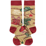 MERRY CHRISTMAS Y’ALL Adult Unisex Socks PRIMITIVES BY KATHY Brand - Novelty Socks And Slippers