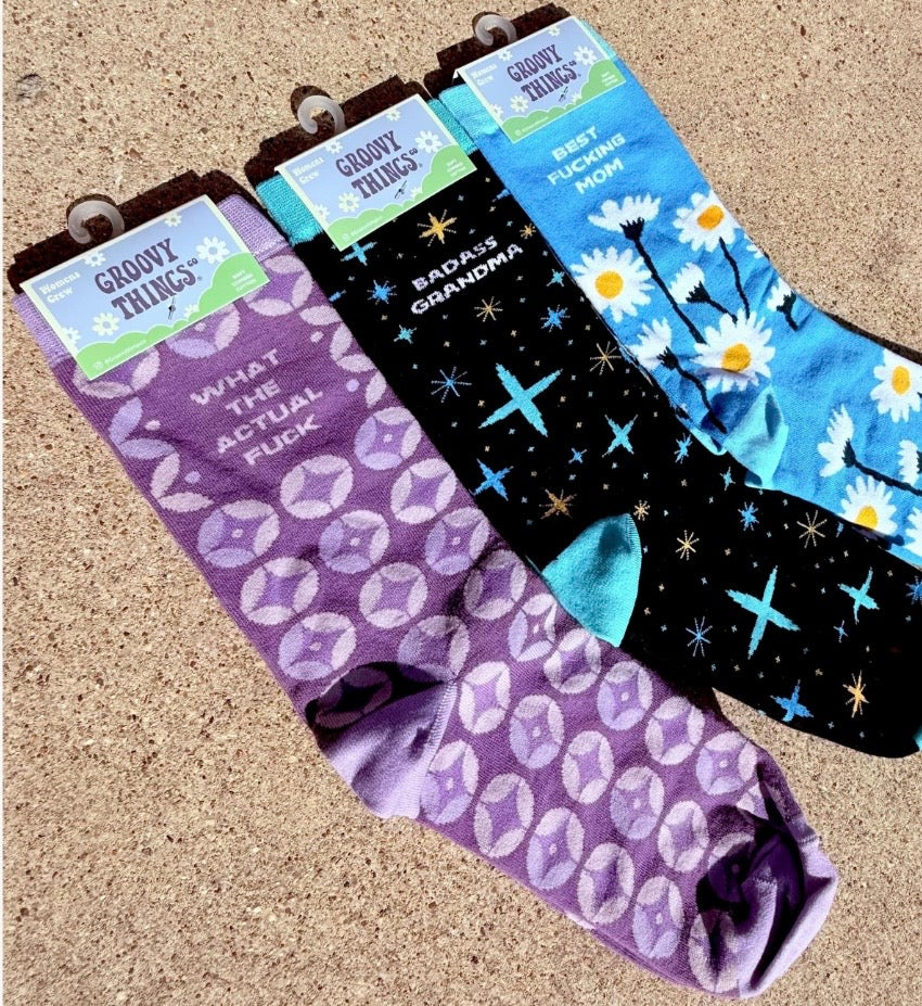 BADASS GRANDMA Ladies Socks GROOVY THINGS Brand - Novelty Socks And Slippers