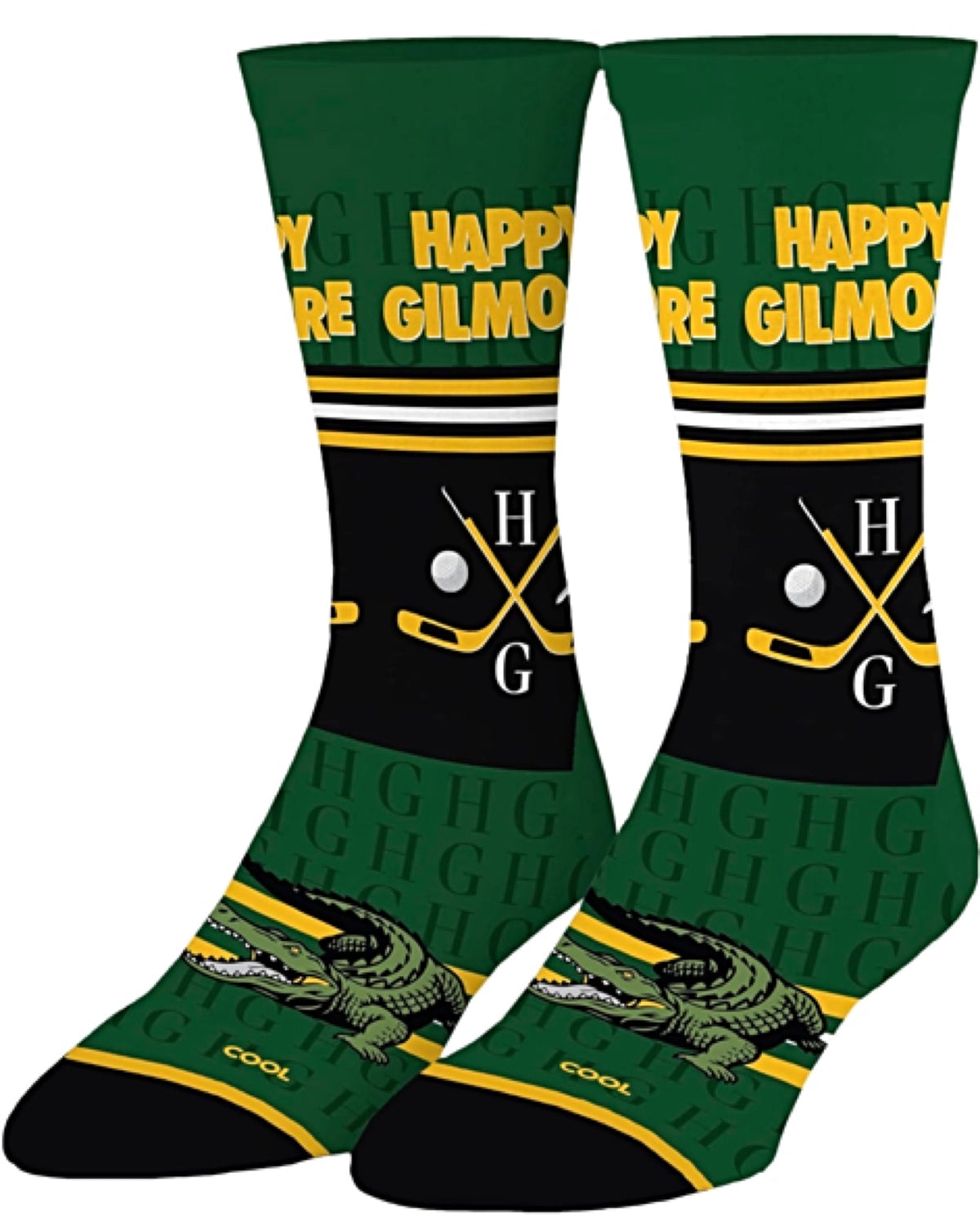 HAPPY GILMORE Movie Unisex Socks With ALLIGATOR & HOCKEY STICKS COOL SOCKS Brand - Novelty Socks for Less