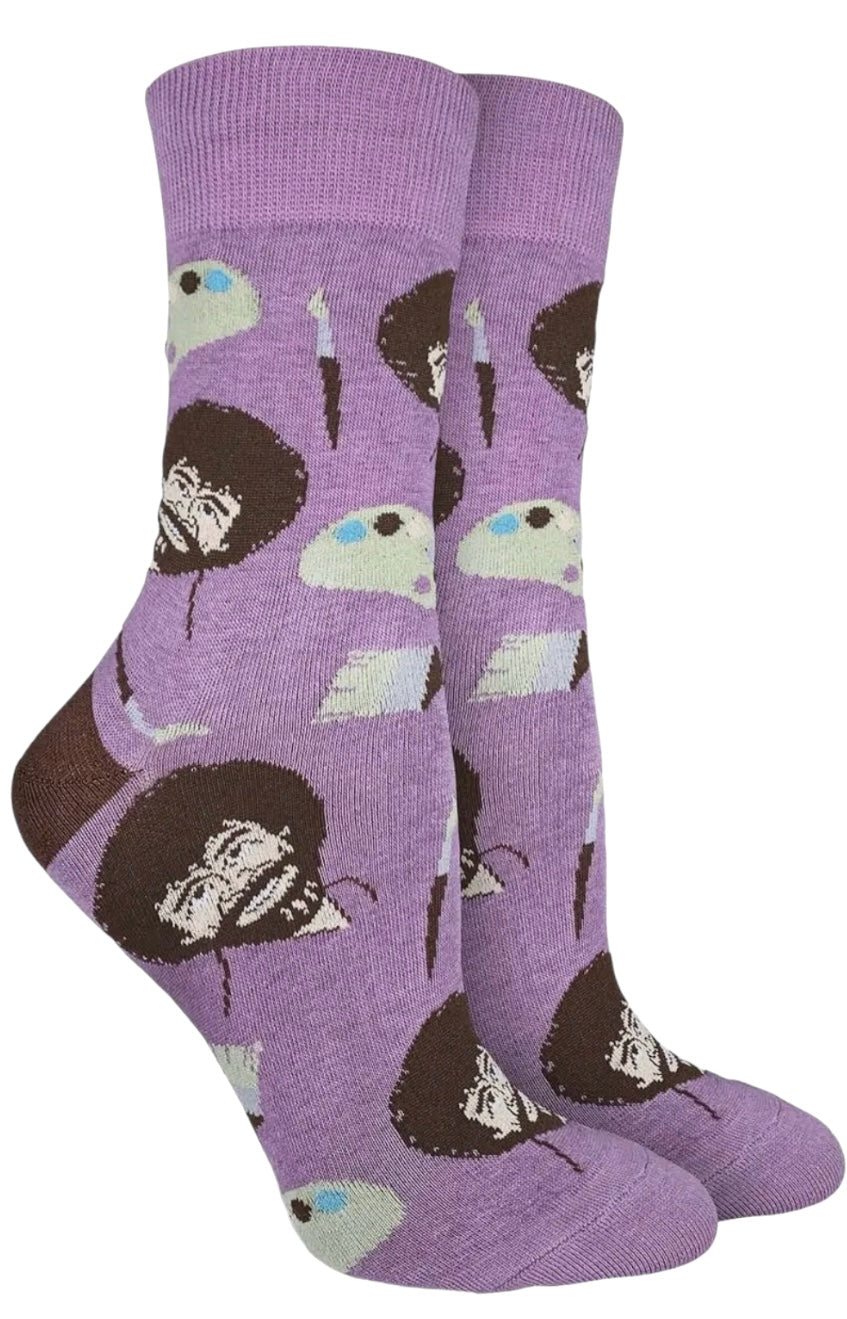 BOB ROSS Ladies PAINT BOARD Socks GOOD LUCK SOCK Brand - Novelty Socks And Slippers