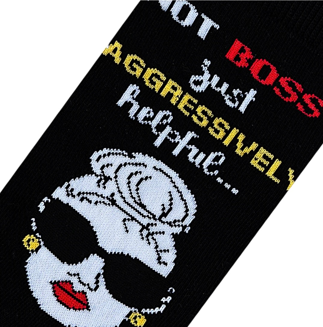 COOL SOCKS Brand Unisex NOT BOSSY JUST AGGRESSIVELY HELPFUL Socks - Novelty Socks And Slippers