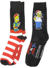 THE SIMPSONS Men's 2 Pair Of CHRISTMAS Socks BART & HOMER 'NAUGHTY OR NICE' - Novelty Socks for Less
