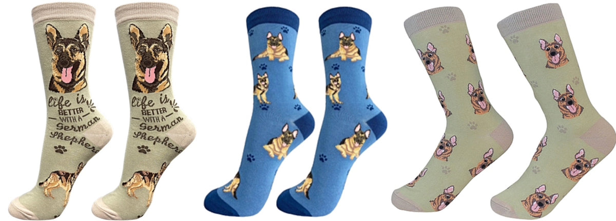GERMAN SHEPHERD Dog Unisex Socks By E&S Pets CHOOSE SOCK DADDY, HAPPY TAILS, LIFE IS BETTER - Novelty Socks for Less
