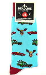 NATIONAL LAMPOONS VACATION Unisex Socks HEADLINE Brand FERRARI, MOOSE MUG, STATION WAGON - Novelty Socks And Slippers