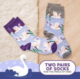 FOOZYS Brand Ladies SWANS 2 Pair Of Socks - Novelty Socks And Slippers