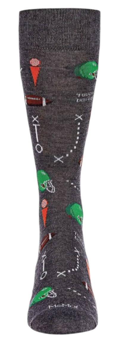 MeMoi BRAND MEN’S FOOTBALL SOCKS ‘TOUCH DOWN’ (Choose Color) - Novelty Socks And Slippers