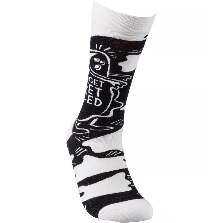 LET’S GET SHEET FACED Adult Unisex Halloween Socks Primitives By Kathy Brand - Novelty Socks And Slippers