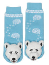 MESSY MOOSE Brand Unisex POLAR BEAR Gripper Bottom Socks - Novelty Socks And Slippers