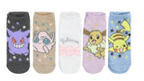 POKÉMON Star Ladies 5 Pair Of No Show Socks Jigglypuff, Eevee, Pikachu - Novelty Socks And Slippers