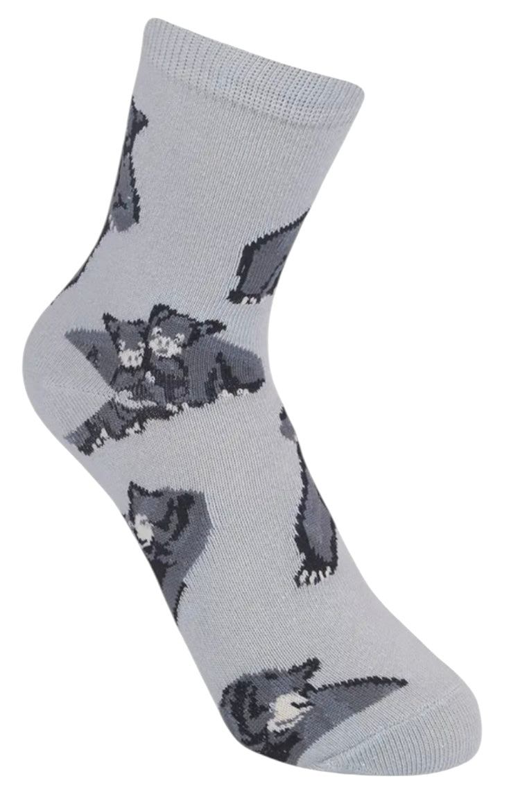 FUNATIC Brand Unisex Kids BLACK BEAR Socks Bears All Over Kids Age 7-10 - Novelty Socks And Slippers