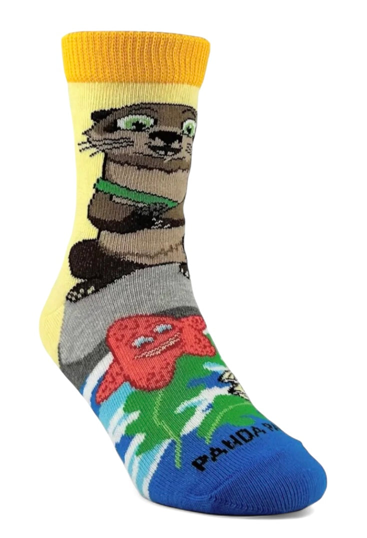 OTTER ON A ROCK Kids Unisex Socks (Choose Size) Sock Panda Brand - Novelty Socks And Slippers