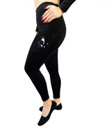 BLACK & WHITE TUXEDO CAT Ladies High Rise Leggings With Pockets URBAN ATHLETICS Brand By E&S Pets