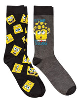 SPONGEBOB SQUAREPANTS Men's 2 Pair Of Socks ‘IT’S HIP TO BE SQUARE’