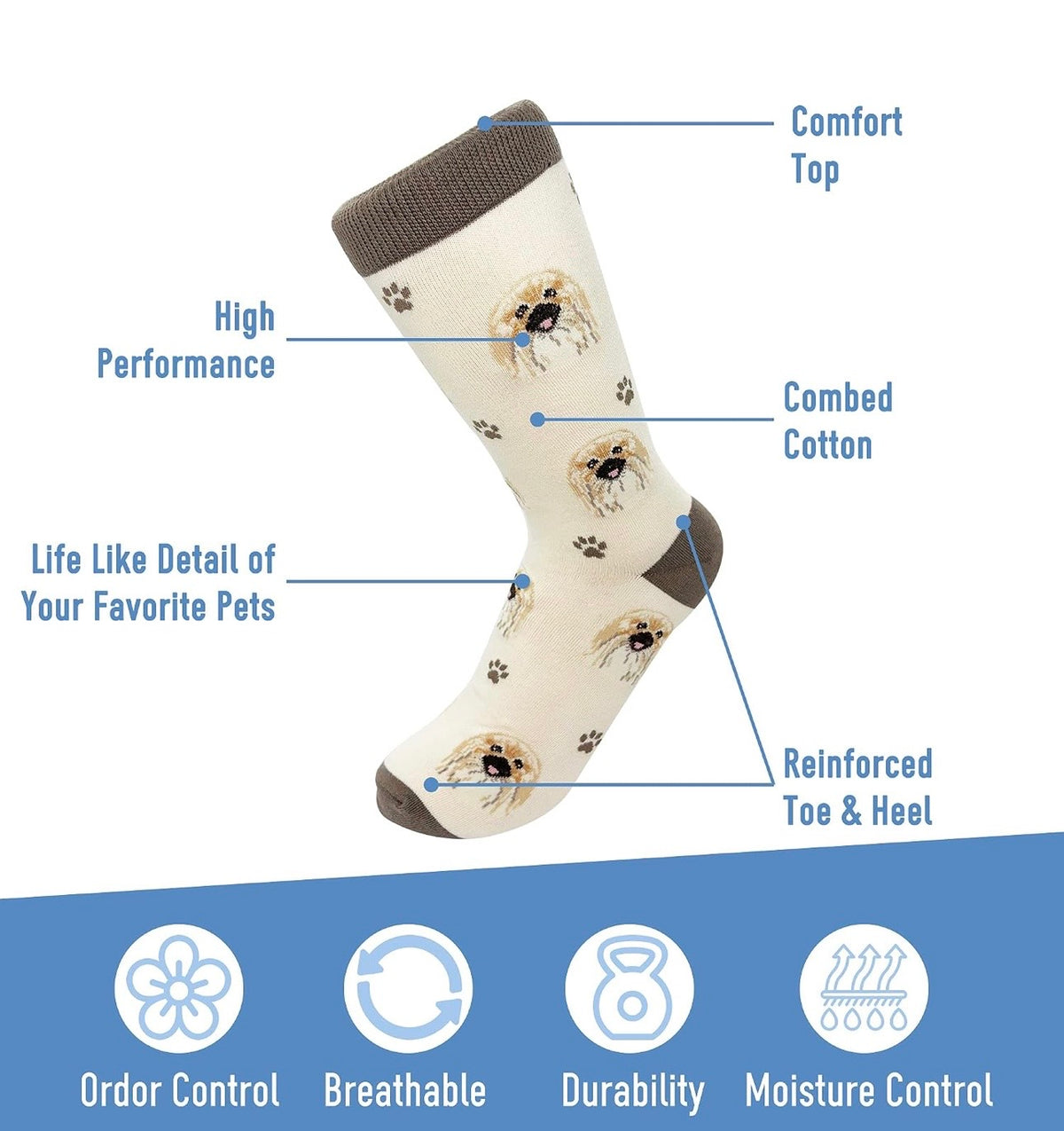PEKINGESE Dog Adult Unisex PEKINGESE DOG Socks SOCK DADDY Brand By E&S Pets
