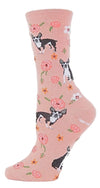 MeMoi Brand Ladies GARDEN PUP Socks DOGS & FLOWERS - Novelty Socks And Slippers