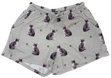 COMFIES Brand LOUNGE PJ SHORTS Ladies SILVER/GRAY TABBY CAT By E&S PETS - Novelty Socks And Slippers