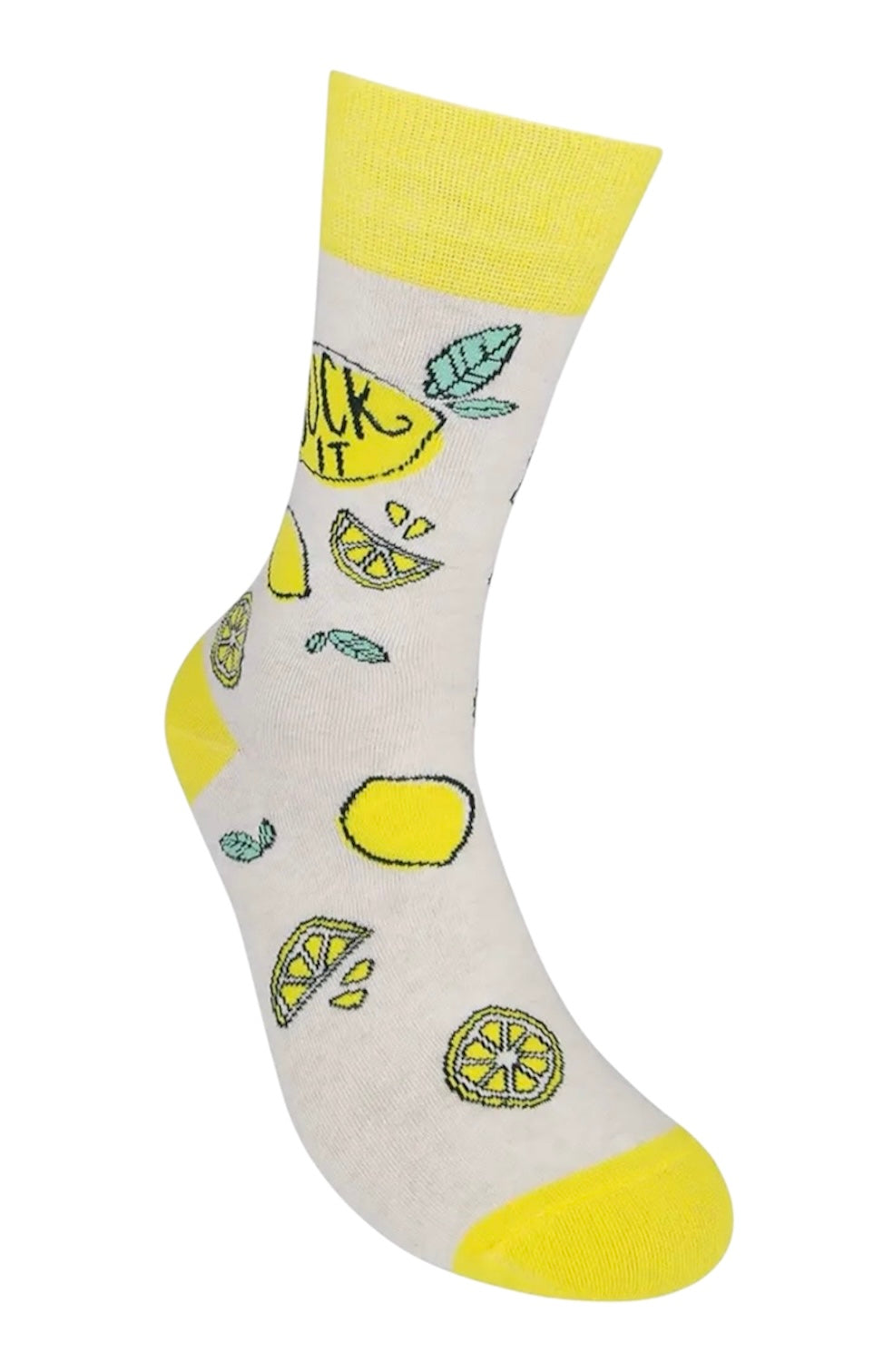 SUCK IT Adult Unisex LEMON Socks FUNATIC Brand Lemons All Over - Novelty Socks And Slippers