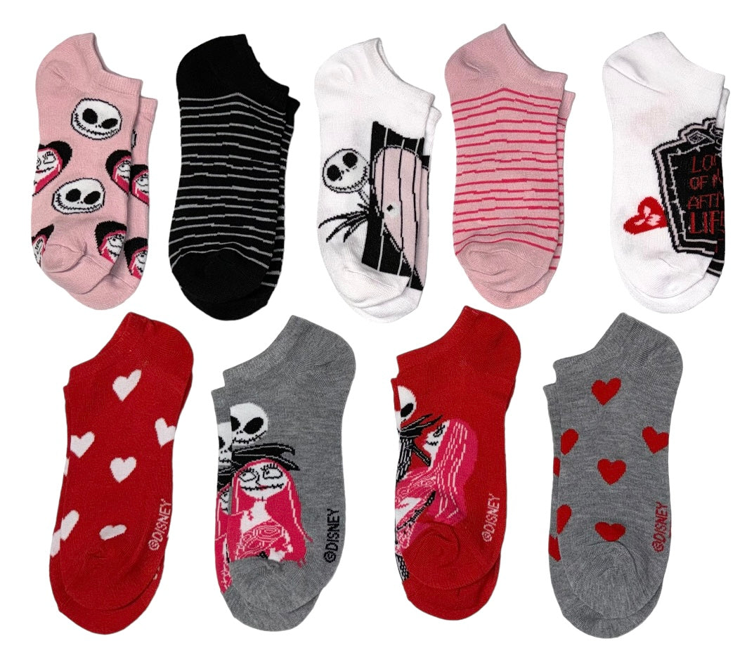 DISNEY NIGHTMARE BEFORE CHRISTMAS Ladies 9 Pair Of Low Show Socks ‘LOVE OF MY AFTER LIFE’ - Novelty Socks And Slippers