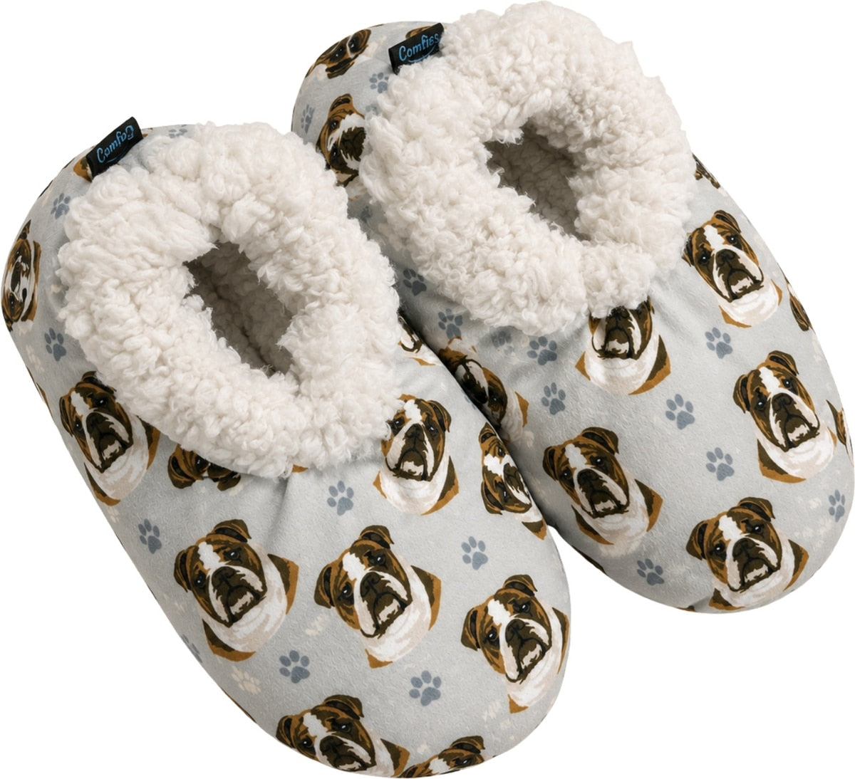 BULLDOG Ladies Non-Slip Slippers COMFIES BRAND By E&S Pets
