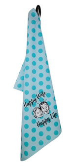FUNATIC Brand HAPPY WIFE HAPPY LIFE Kitchen Tea Towel - Novelty Socks And Slippers