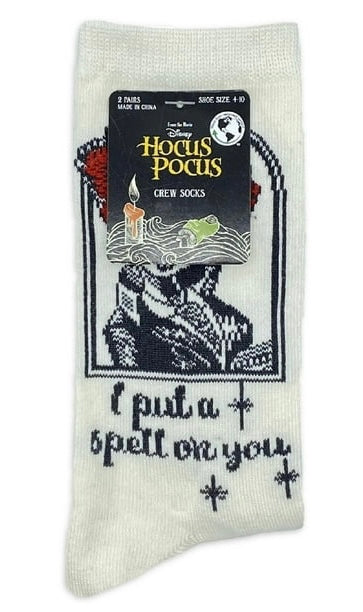 HOCUS POCUS Movie LADIES 2 Pair Of HALLOWEEN Socks ‘I PUT A SPELL ON YOU’