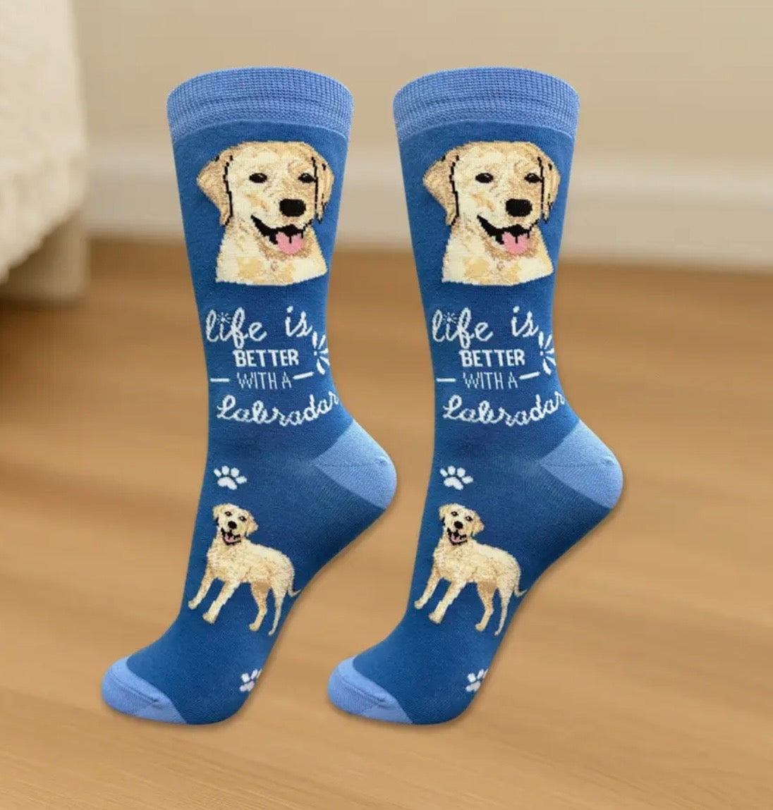 YELLOW LABRADOR Dog Adult Unisex Socks By E&S Pets Choose Style