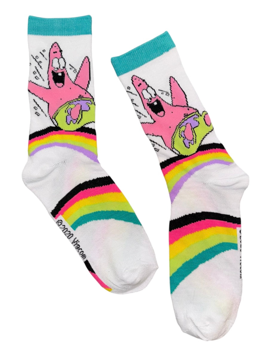 SPONGEBOB SQUAREPANTS Ladies PATRICK PRIDE Socks With RAINBOWS - Novelty Socks And Slippers