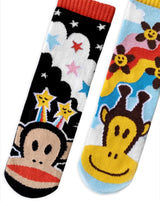 JULIUS The Monkey & CLANCY The Giraffe UNISEX MISMATCHED GRIPPER BOTTOM SOCKS PALS SOCKS Brand By PAUL FRANK (Choose Size) - Novelty Socks And Slippers