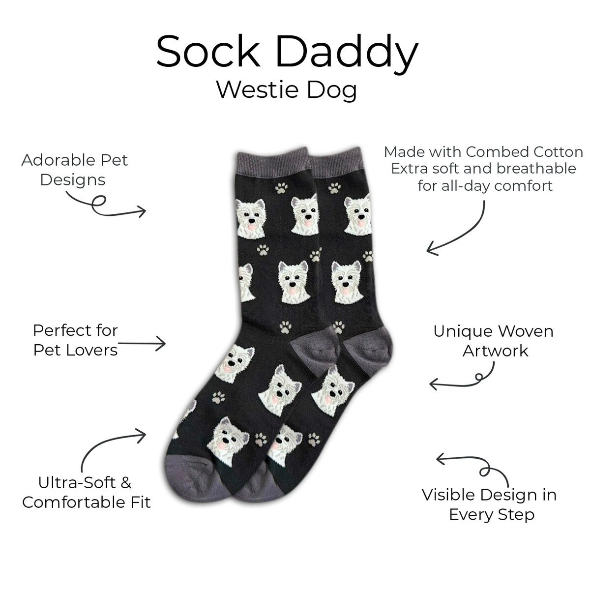 WESTIE Dog Adult Unisex Socks By E&S Pets Choose Style