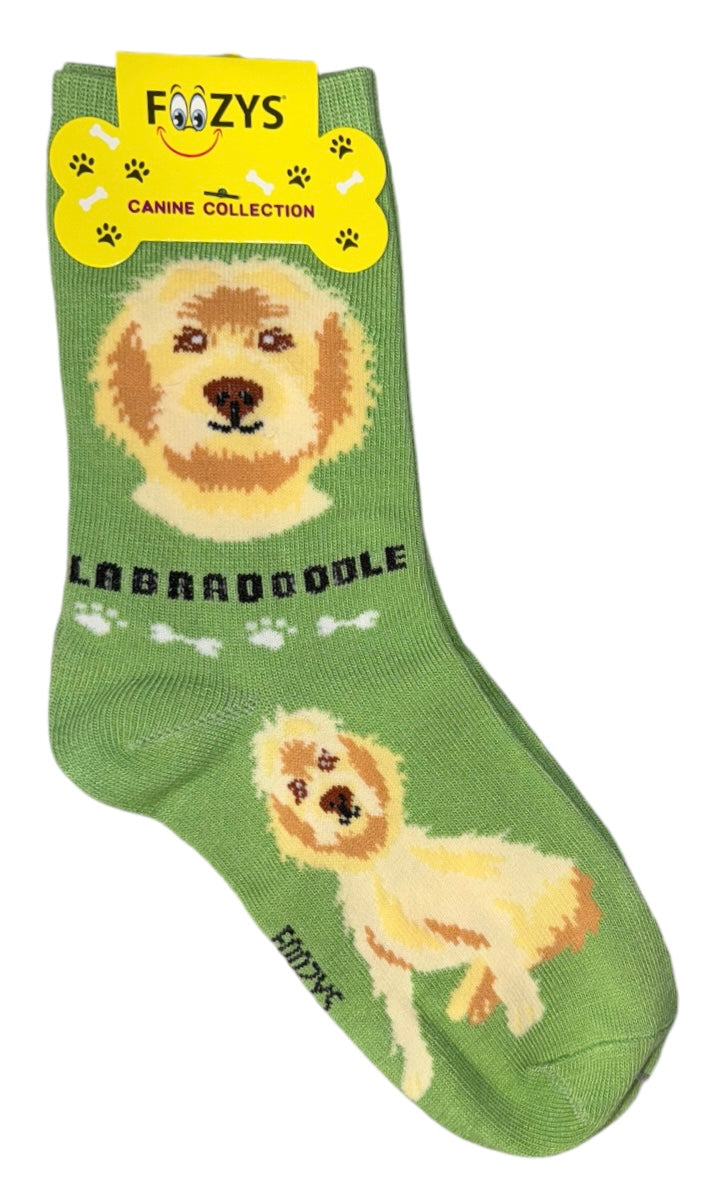 FOOZYS Brand Ladies LABRADOODLE Dog Socks - Novelty Socks And Slippers